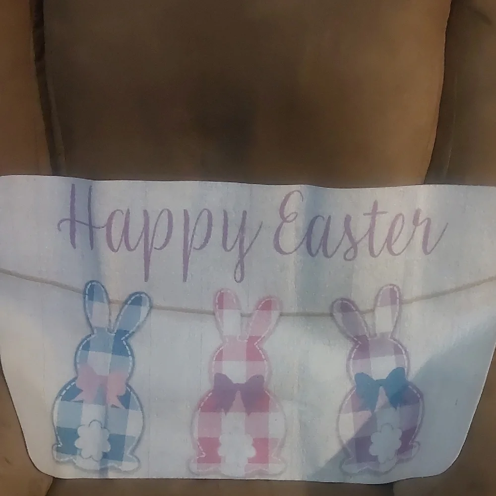 ✝️ Easter Bunny Plaid Area Rug